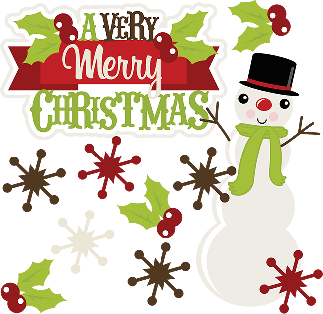 Merry Christmas Clip Art Background Transparent Images - Cute Merry Christmas Clip Art (648x630)