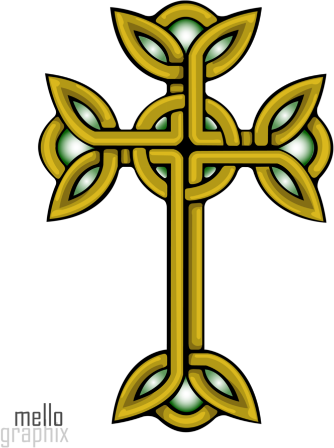Gold Celtic Cross Png Png Images - Golden Celtic Symbols Png (896x891)