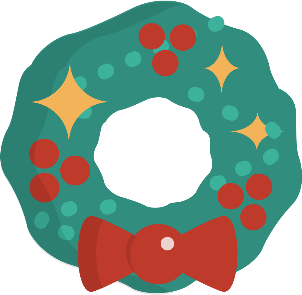 Free Cute Christmas Wreath Clip Art - Clip Art (1000x1000)