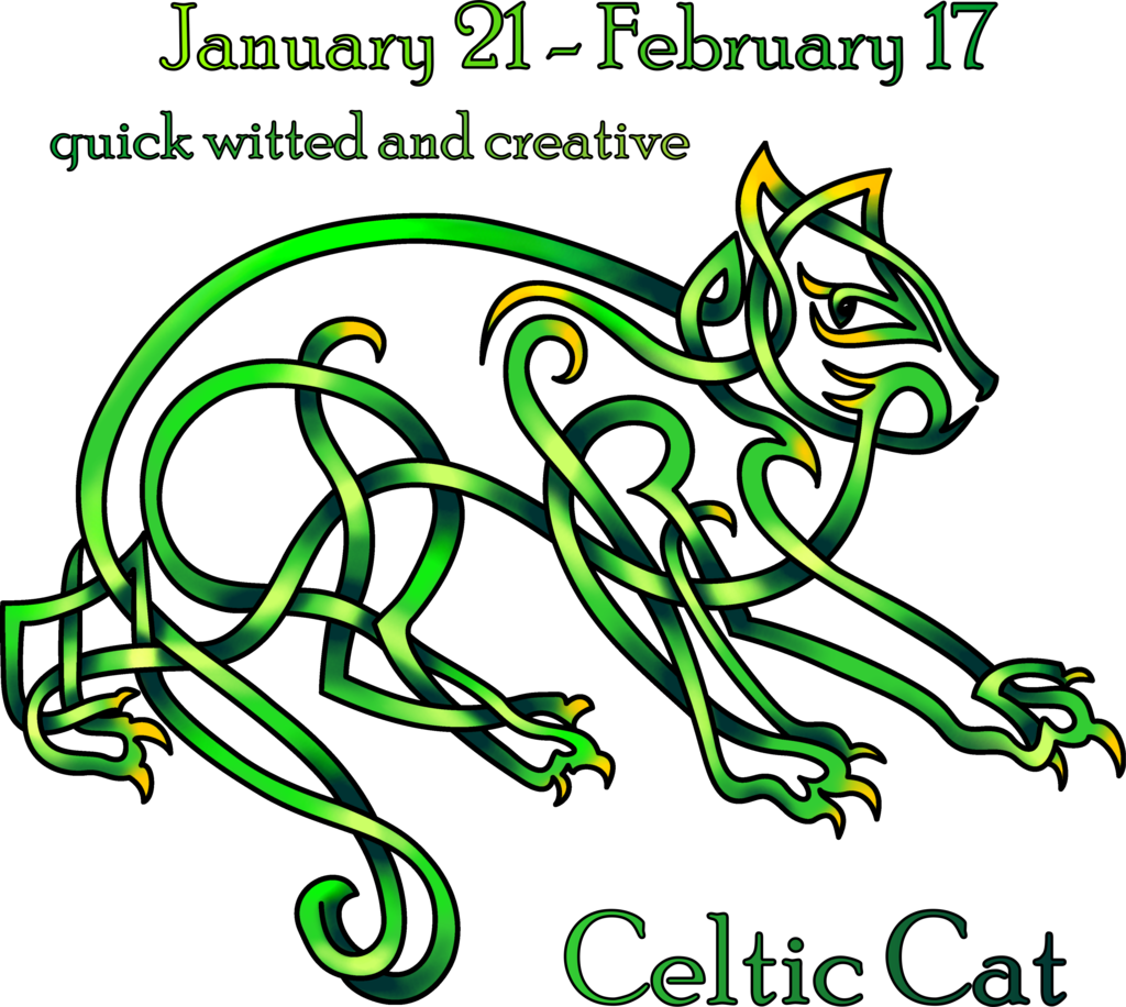 Celtic Clipart Astrology - Celtic Animal Zodiac Cat (1024x916)
