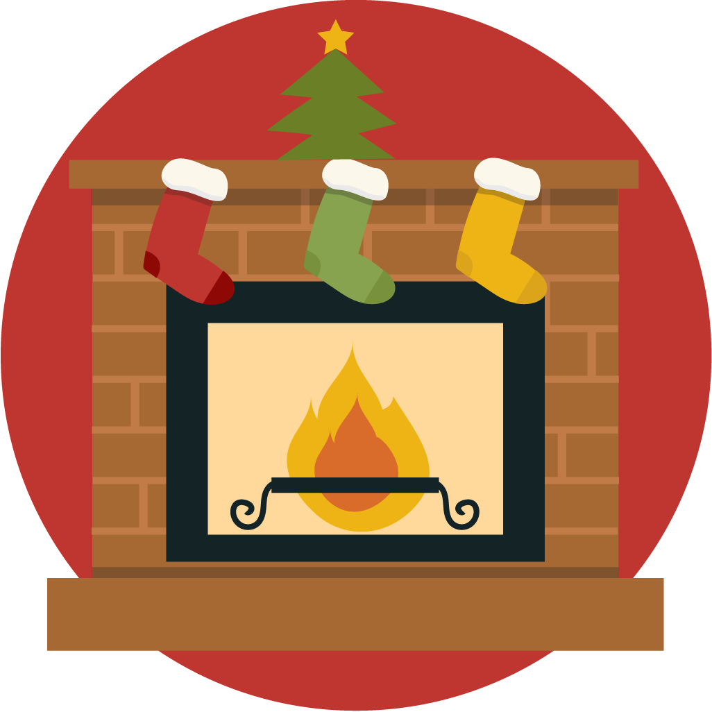 Free Cute Christmas Fireplace Clip Art - Christmas Fireplace Clipart (1026x1026)