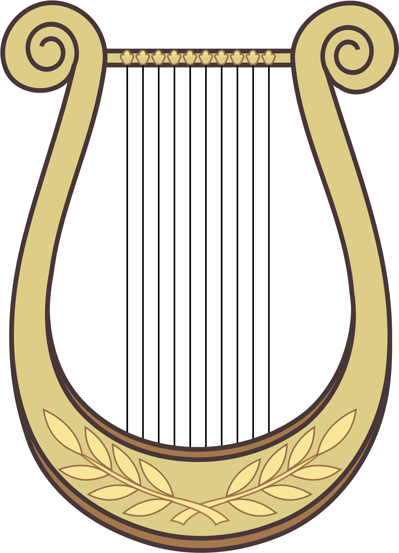 Celtic Harp Clipart Kid - Harp Clip Art (1800x2400)