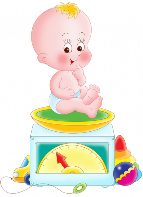 Tubes Various Characters Png - Baby In A Weighing Scale (500x687)