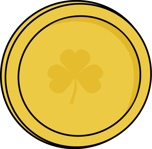 Irish Clipart Gold Coin - Gold Coins St Patricks Day (505x493)