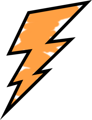 Orange Painted Lightning Bolt - Orange Lightning Bolt Logo (309x400)