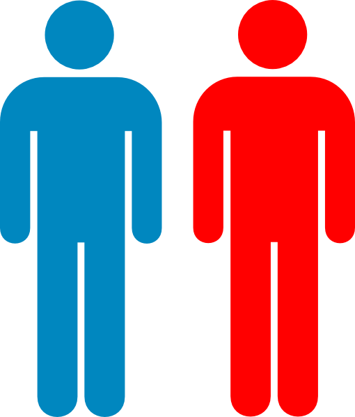 Blue And Red Person Symbol Clip Art - Person Outline Red (510x599)