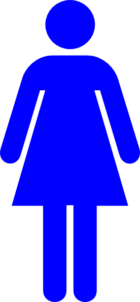Blue Female Restroom Symbol Svg Clip Arts 270 X 588 - Blue Female Toilet Sign (276x592)