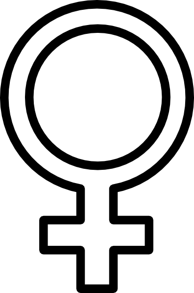 Free Vector Female Symbol Clip Art - Female Symbol Outline (396x597)