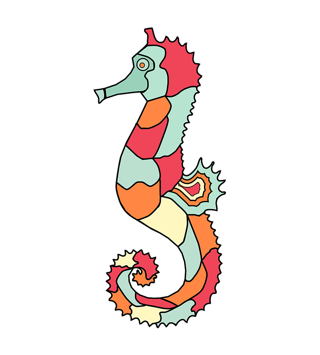 Hippocampus Clipart Karikatür Sevimli Hayvan Balık - Clip Art (648x720)