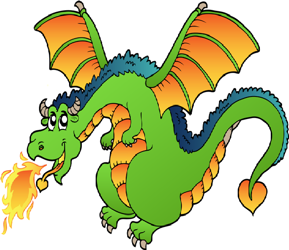 Cute Cartoon Dragon Clip Art - Dragon Breathing Fire Clipart (600x600)
