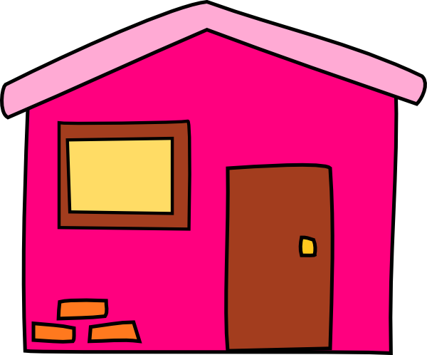 Pink House Svg Clip Arts 600 X 498 Px - House Clip Art Pink (600x498)