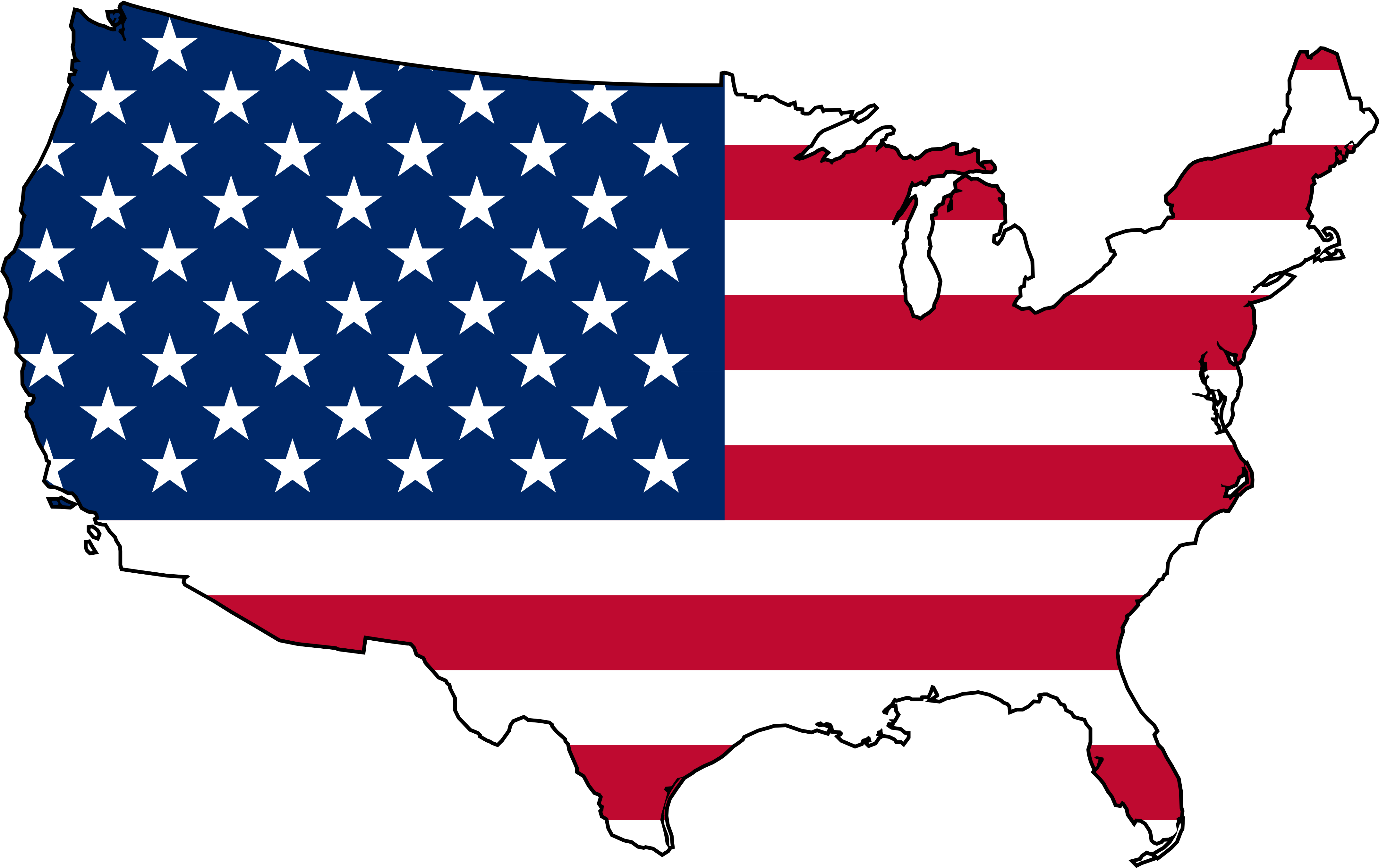 Clip Art Of Us Navy, Clip Art Of Usa, Clip Art Of Usa - United States Map Flag (4444x2760)