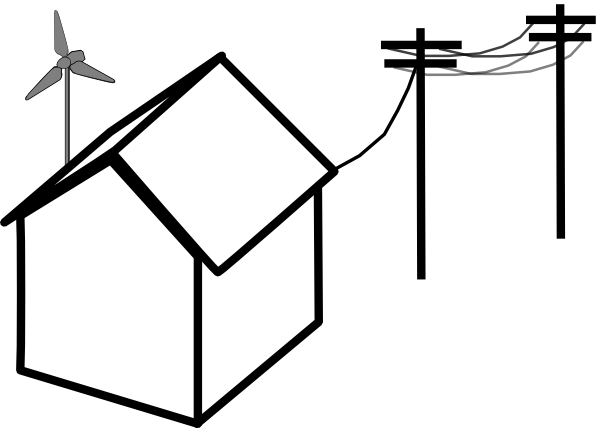 Power Lines Clipart - House With Power Lines (600x428)
