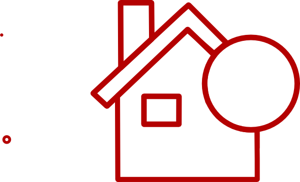 Red House Square Transparent Clip Art - House Clipart Transparent (600x365)