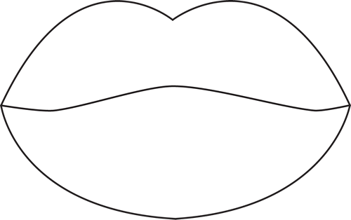 Black And White Lips - White Round Transparent Background (500x314)