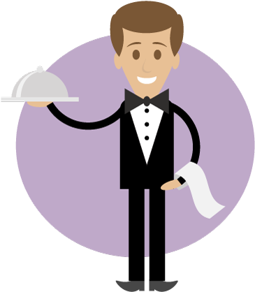 Waiter Illustration (400x443)