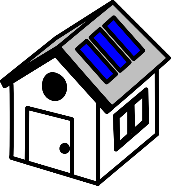 Solar Panel House Clipart Png (552x600)