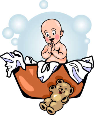 Laundry Basket Baby Clip Art - Baby Laundry Basket Clip Art (327x400)