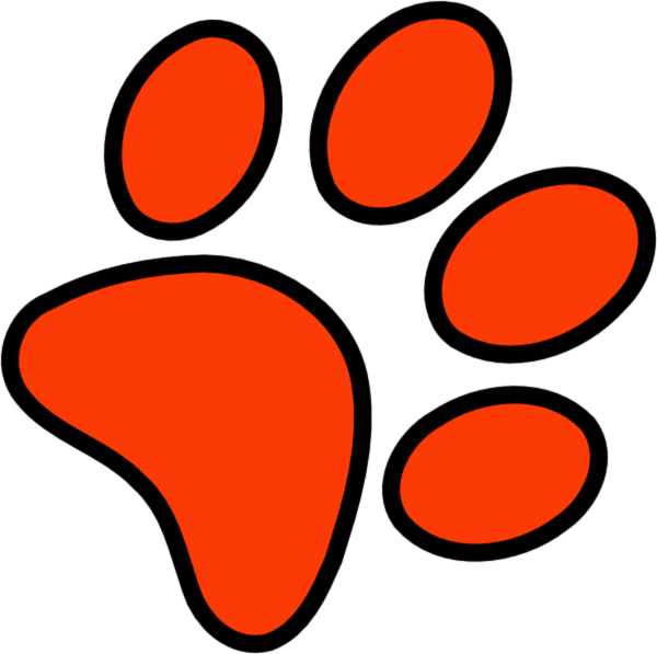 Orange And Black Paw Print (600x597)