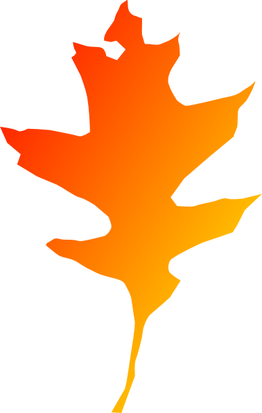 Oak Red Orange Leaf Clip Art At Clker - Blade I Efterår Transparent (378x596)
