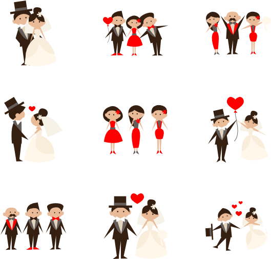 Wedding People Collection - Wedding Marriage Best Wishes Party Custom Car Magnet (600x564)