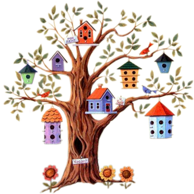 Birdhouses-oaktree - Good Morning Animated Gif (400x400)