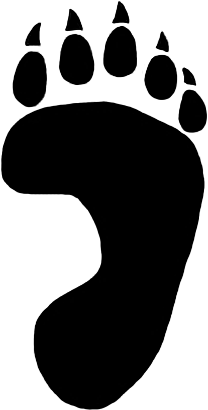 Bear Paw Paw Prints Clipart - Clip Art (654x984)