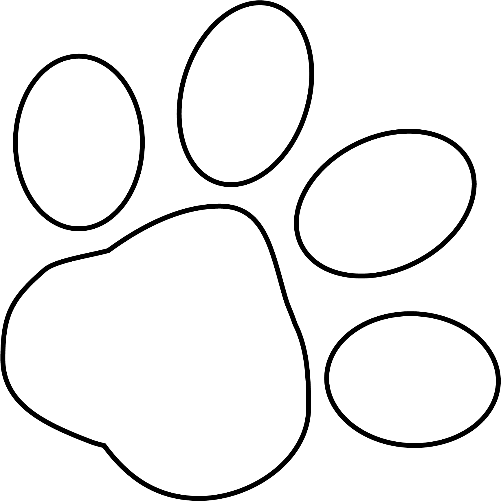 Pawprint - White Paw Print Png (1772x1772)