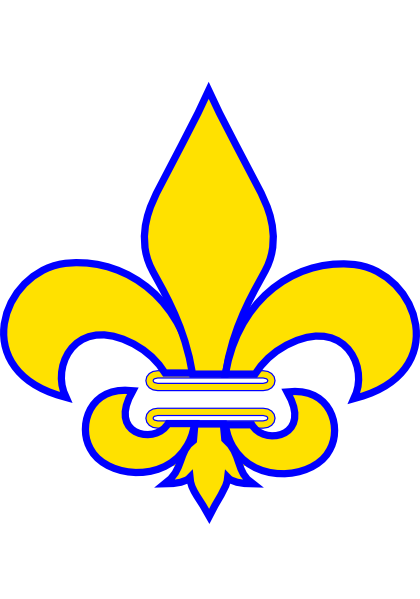 Fleur De Lis Gold With White Clip Art At Clker - Fleur De Lis Svg (420x599)