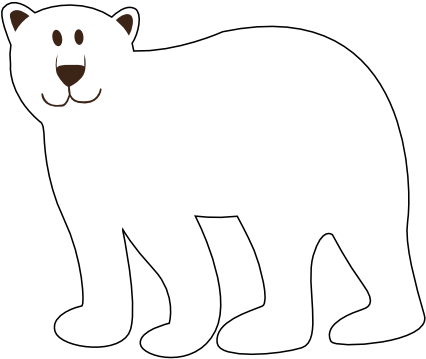 Polar Bear Clip Art Black And White Free Clipart - Polar Bear Clip Art (444x444)