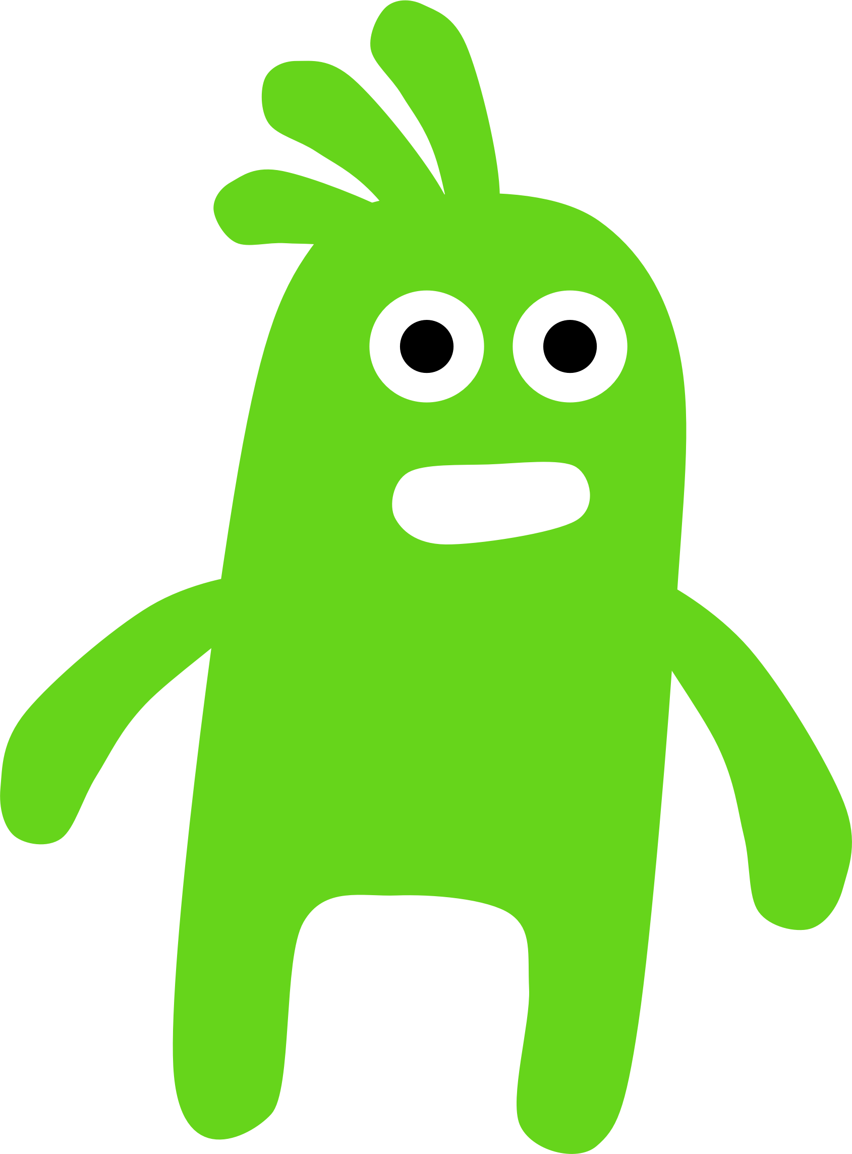 A Worried Green Monster - Green Monster Clipart (1689x2287)
