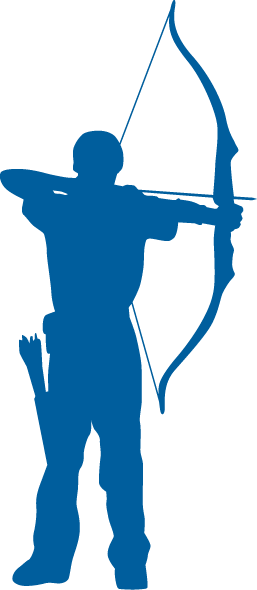 Shooting Sports Sam Houston Area Council - Silhouette Archery Man Png (257x590)