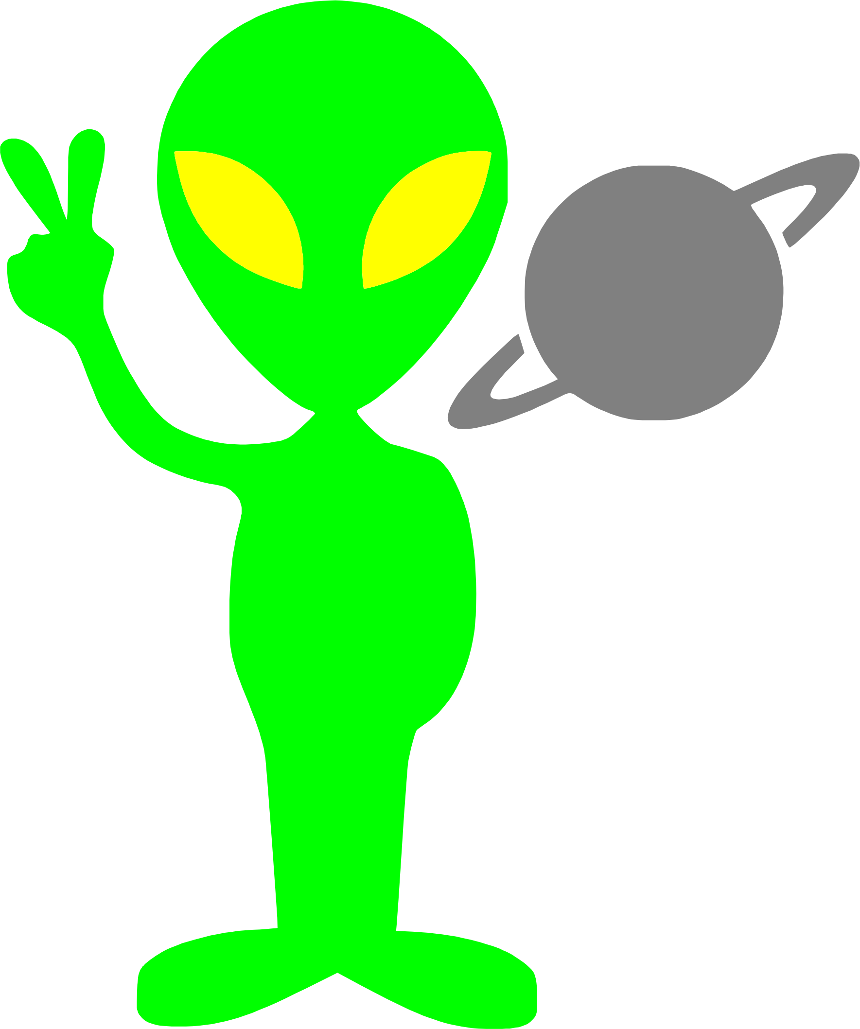 Clipart Tobyaxis The Alien Openclipart - Alien Clipart (1769x2117)
