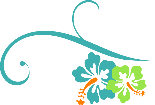Teal Clipart Elegant - Hibiscus Clip Art (600x407)