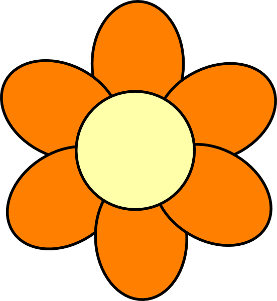 Orange Flower Clip Art - Flowers Clip Art Orange (552x600)