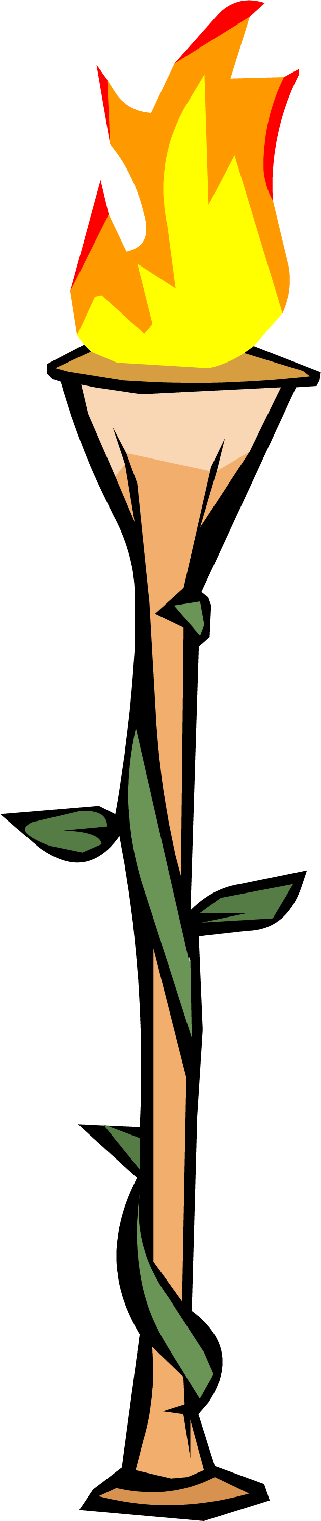 Bamboo Torch - Bamboo Torch Clip Art (630x2979)