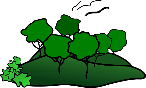 Landscape Mountain Trees Clip Art - Landscape Clip Art (600x365)