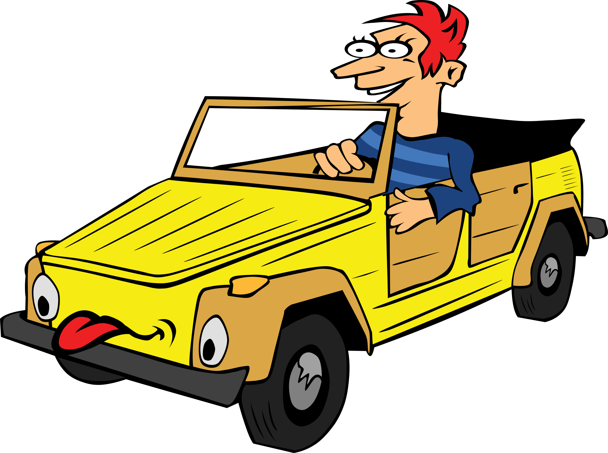 Boy Driving Car Cartoon Clip Art Free Vector - Mom, Can I Drive? (2400x1790)