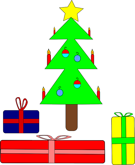 Presents Tree, Recreation, Christmas, Holiday, Presents - Christmas Tree Clip Art (523x640)
