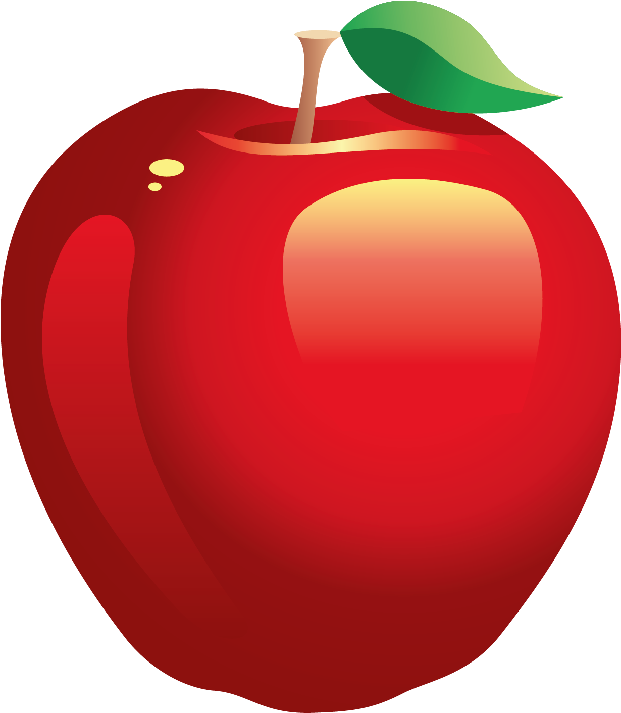 Large Painted Red Apple Png Clipart - Transparent Background Apple Clip Art (1271x1449)