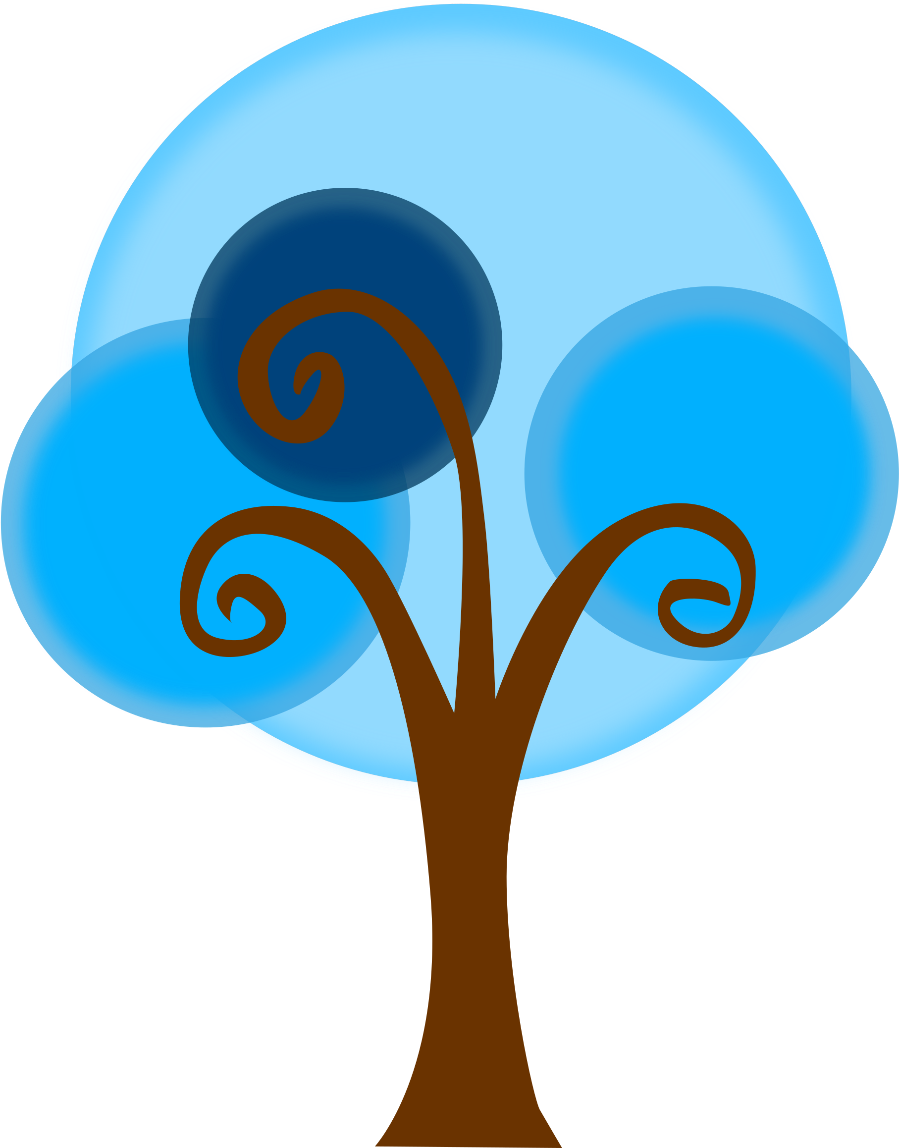 Unique Clipart Blue Tree - Gambar Lukisan Abstrak Simple (1846x2400)