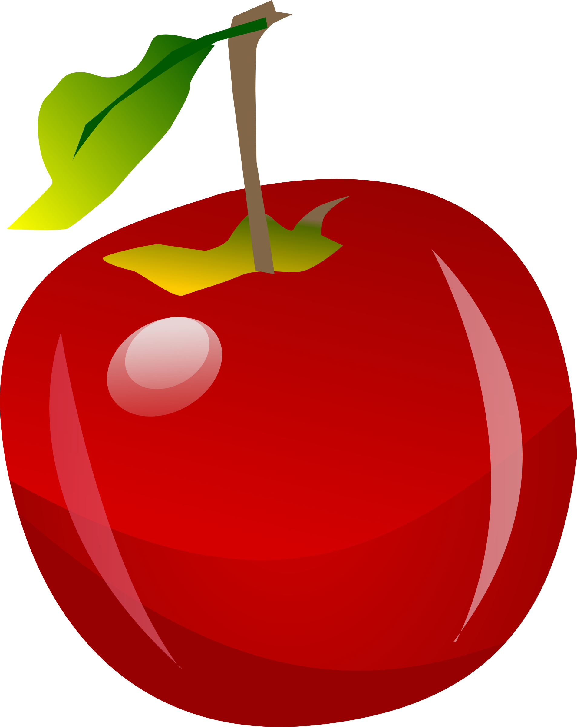 Red Apple Clipart Png - Shiny Apple Clip Art (1906x2400)