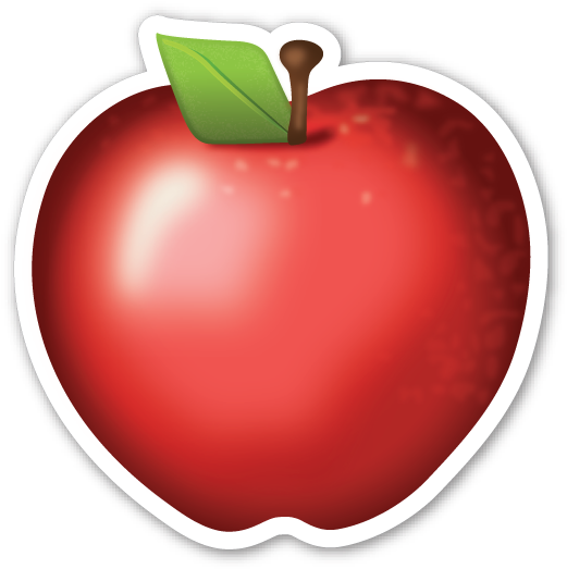 Apple Clipart Free - Red Apple Emoji Png (525x531)