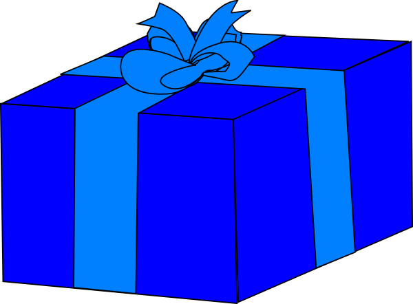 Blue Gift Box Clipart (960x706)