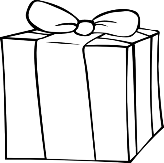Black And White Gift Clip - Black And White Gift (527x522)