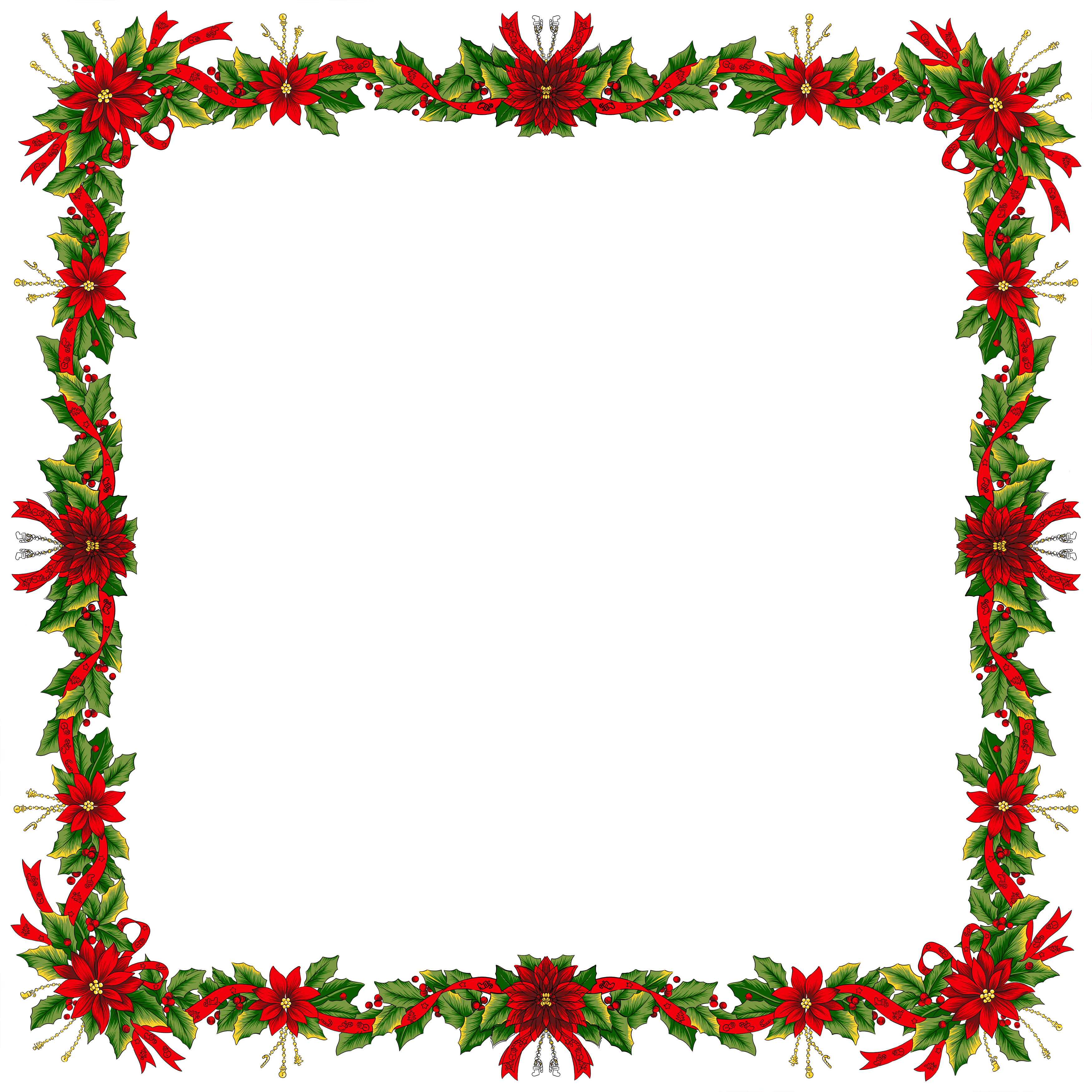 Christmas Border Transparent - Vintage Floral Page Border (3500x3501)