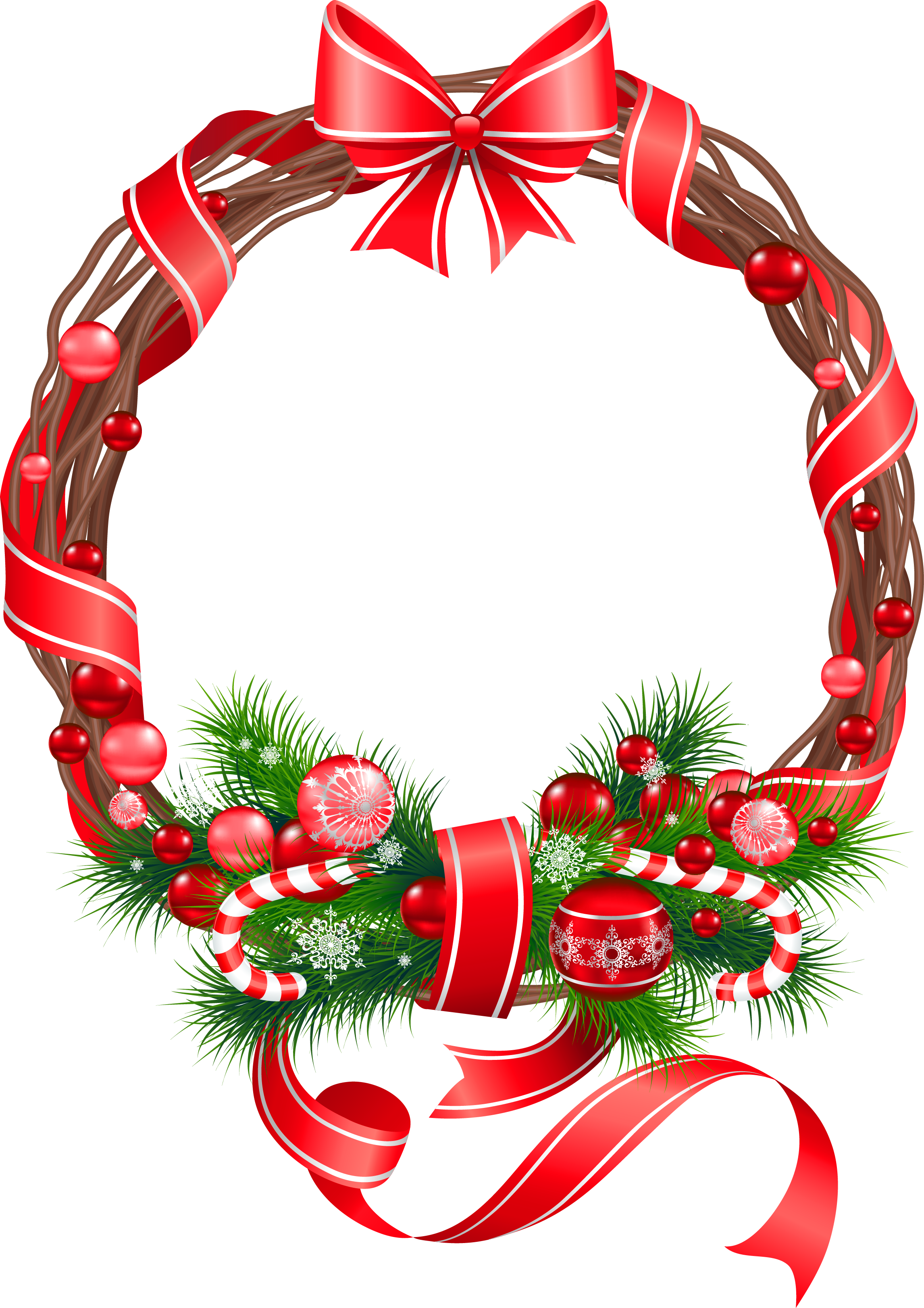 Christmas Png Wreath Ornament Clipart - Christmas Wreath Clipart Red (2292x3242)