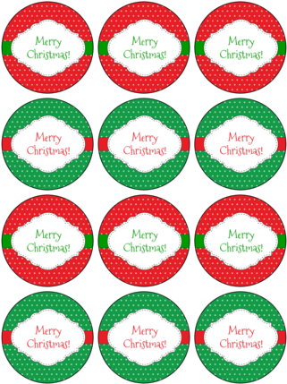 Ol8750 - 2 - 25" Circle - Red And Green Merry Christmas - Illustration (386x500)