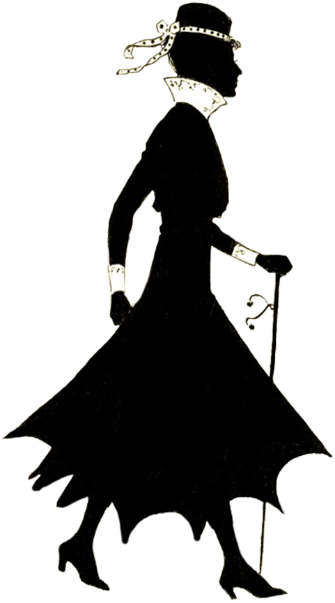 Free Vintage Lady Silhouette Clipart - Silhouettes Of Women Walking (506x886)