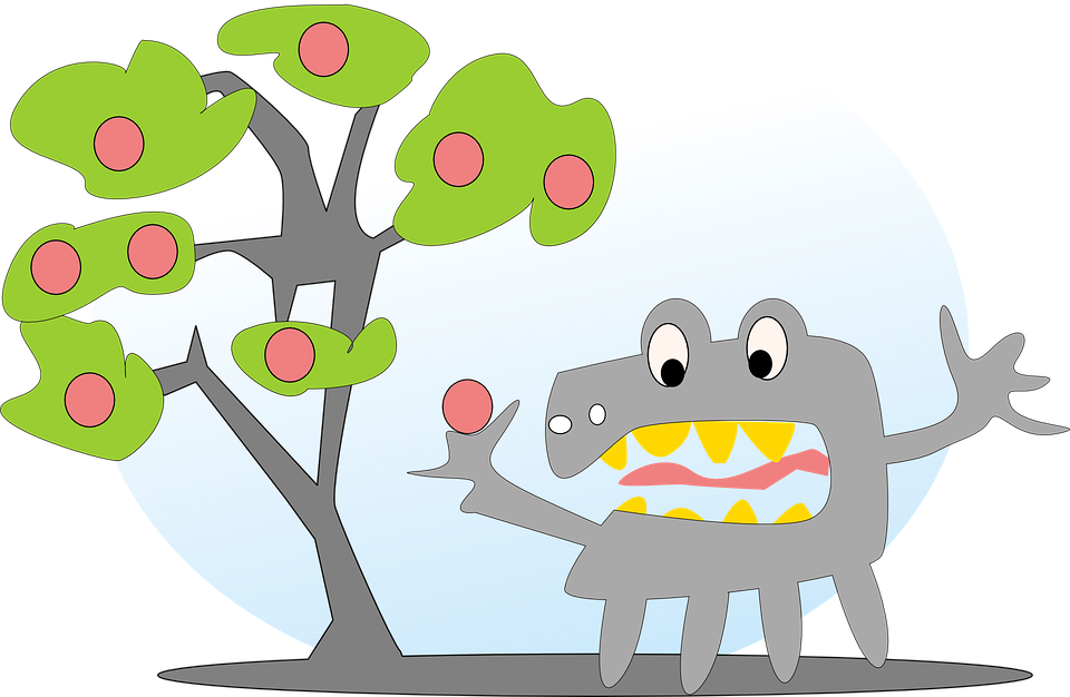 Apple Tree Apples Monster - Monster Clip Art (1150x750)
